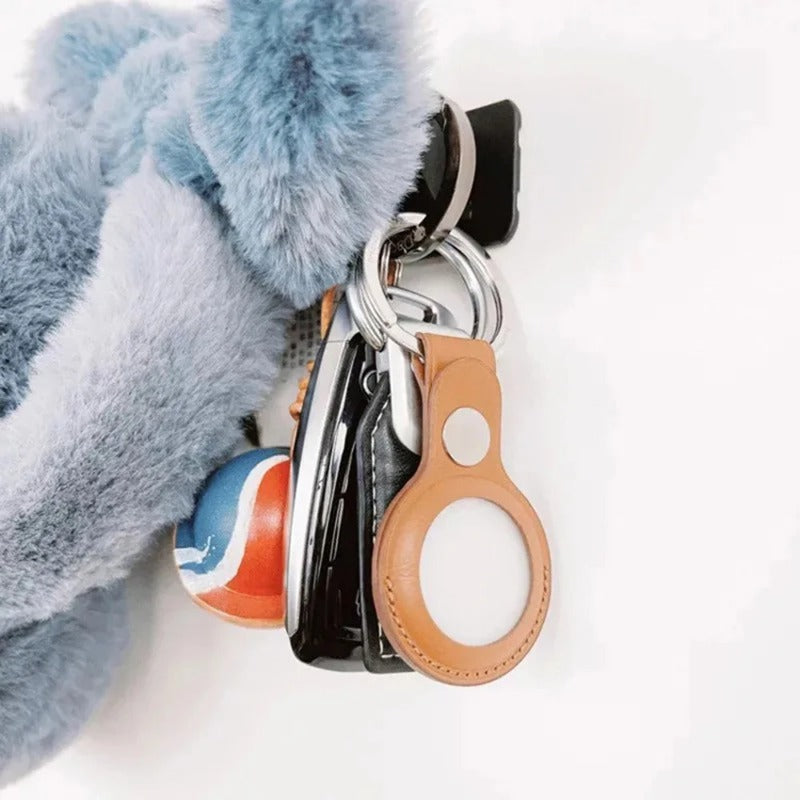 PU Leather Keychain Protective For Airtag Tracker