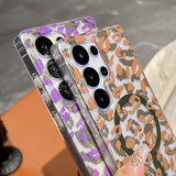 Leopard Print Magnetic Phone Case For Samsung