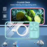 Slide Camera Lens Protection Clear Magnetic Phone Case For iPhone