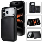 Leather Case with Card Slot and Stand For iPhone