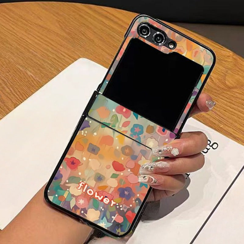 Colorful Flower Hinged All-inclusive Phone Case For Samsung Z FLIP 6 5 4 3