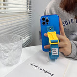 Simple Fluorescent Color Crossbody Phone Case For iPhone