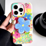 Oil Painting Flower Magnetic Phone Case For iPhone