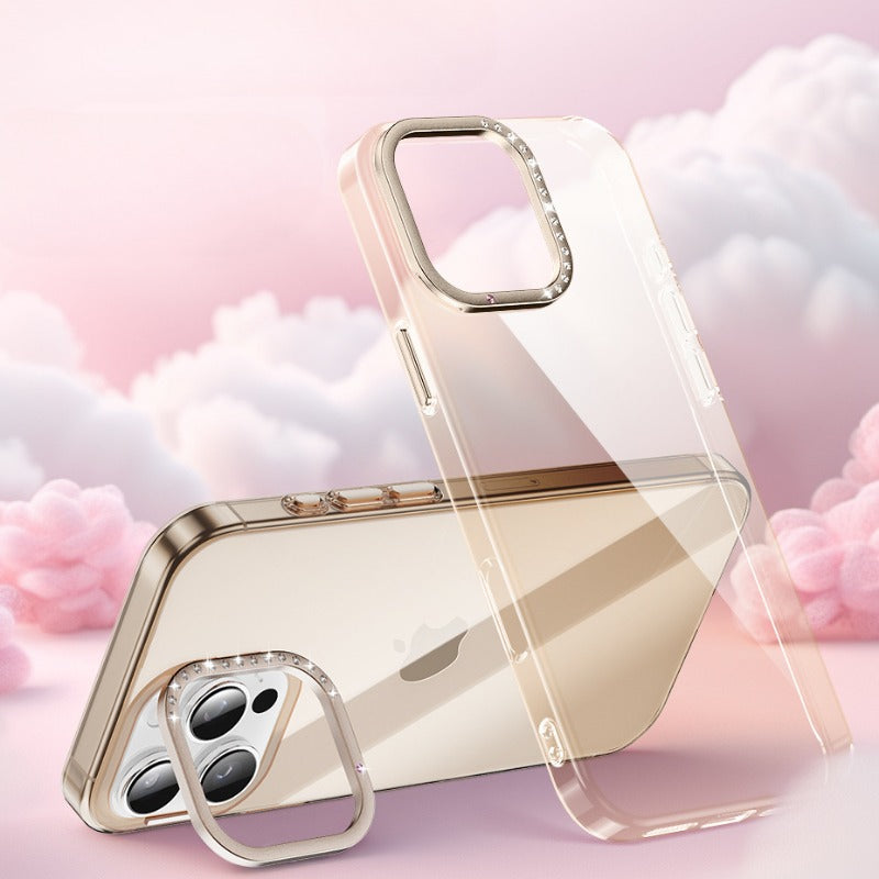 Invisible Bracket Diamond Magnetic Phone Case For iPhone