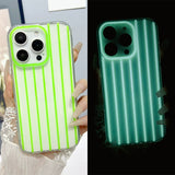 Luminous Vertical Stripe Transparent Jelly Soft Phone Case For iPhone