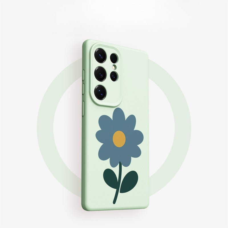 Flower Silicone Phone Case with Lanyard For Samsung