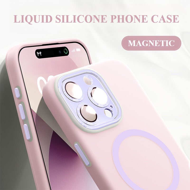 Liquid Silicone Anti-fall Magnetic Phone Case For iPhone