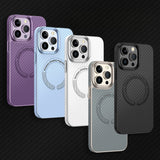 Carbon Fiber Magnetic Phone Case For iPhone