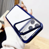 Folding Flip Full Lens Stand Transparent Phone Case For iPhone