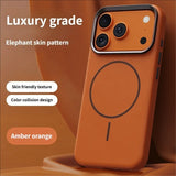 Elephant Leather Texture Simple High-end Magnetic Phone Case For iPhone