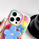 Oil Painting Flower Magnetic Phone Case For iPhone