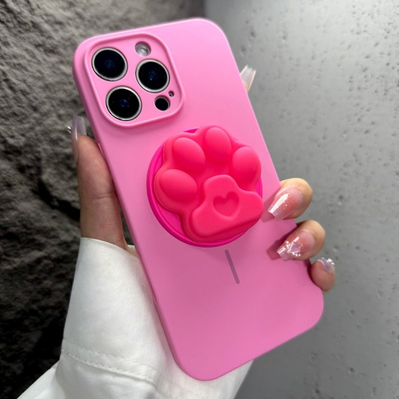 Cat Paw Magnetic Bracket Phone Case For iPhone