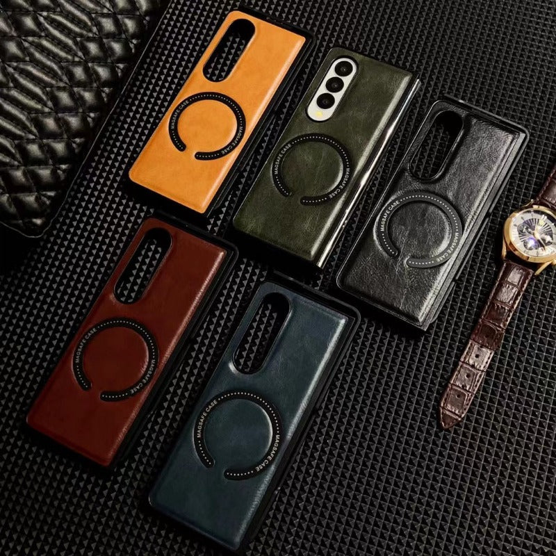 Leather Magnetic Phone Case For Samsung Z Fold