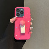Pink Polka Dot Ring Buckle Phone Case For iPhone