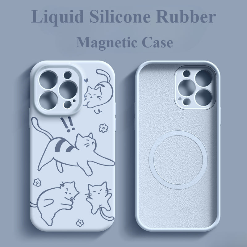 Magnetic Liquid Silicone Drop-Proof Phone Case For iPhone