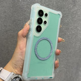 Glitter Magnetic Four-corner Anti-fall Phone Case For Samsung