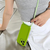 Crossbody Necklace Lanyard Strap Soft Silicone Phone Case For iPhone