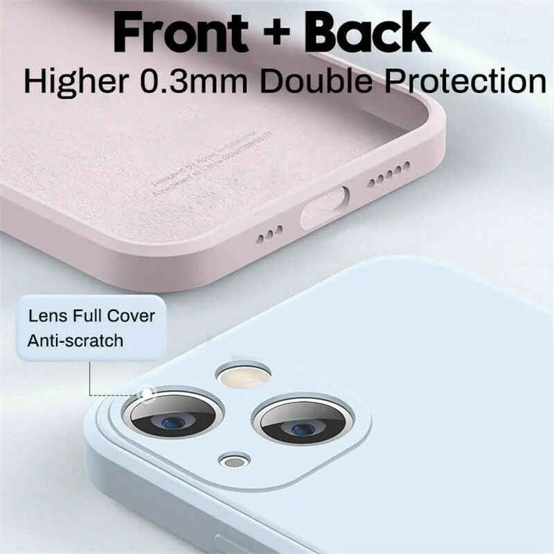 Original Square Liquid Silicone Case For iPhone