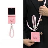 Heart-shaped Crossbody Phone Case with Carrying Strap For Samsung Z Flip 7 6 5