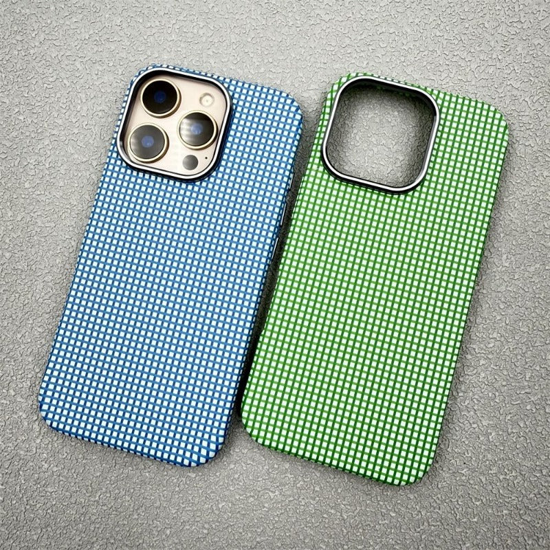 Fresh Lattice Magnetic Metal Frame Phone Case For iPhone