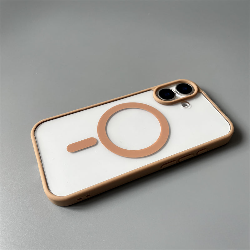Transparent Brown Silicone Magnetic Phone Case For iPhone