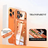 Plating Clear Lens Protector Magnetic Phone Case For iPhone