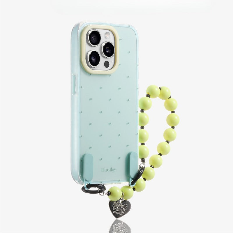 Polka Dot Phone Case with Lanyard For iPhone