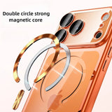 Plating Clear Lens Protector Magnetic Phone Case For iPhone