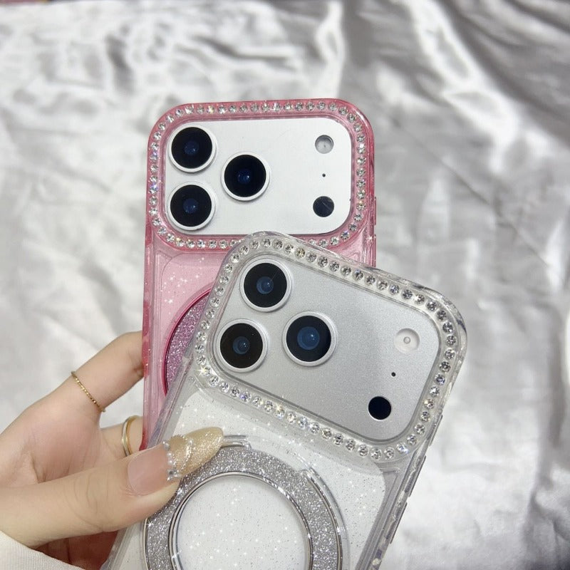 Shiny Magnetic Stand Phone Case For iPhone