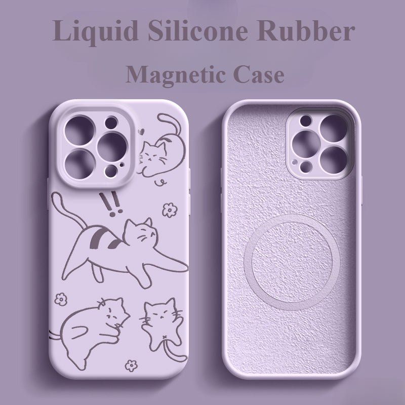 Magnetic Liquid Silicone Drop-Proof Phone Case For iPhone