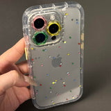 Flower Lens Transparent Glitter Phone Case For iPhone