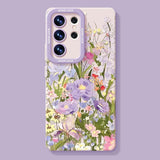 Purple Flower Silicone Phone Case For Samsung