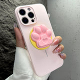 Cat Paw Magnetic Bracket Phone Case For iPhone