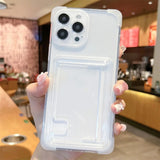 Card Holder Transparent Case For iPhone
