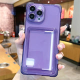 Card Holder Transparent Case For iPhone