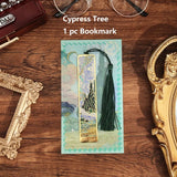 Retro Floral Painting Metal Bookmark Hollow Bronzing Bookmark With Tassel For Book