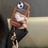 Striped Woolen Phone Case For iPhone