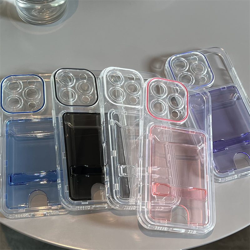 Independent Card Holder Colorful Phone Case For iPhone