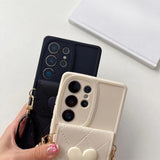 3D Cute Love Heart Crossbody Card Holder Phone Case For Samsung