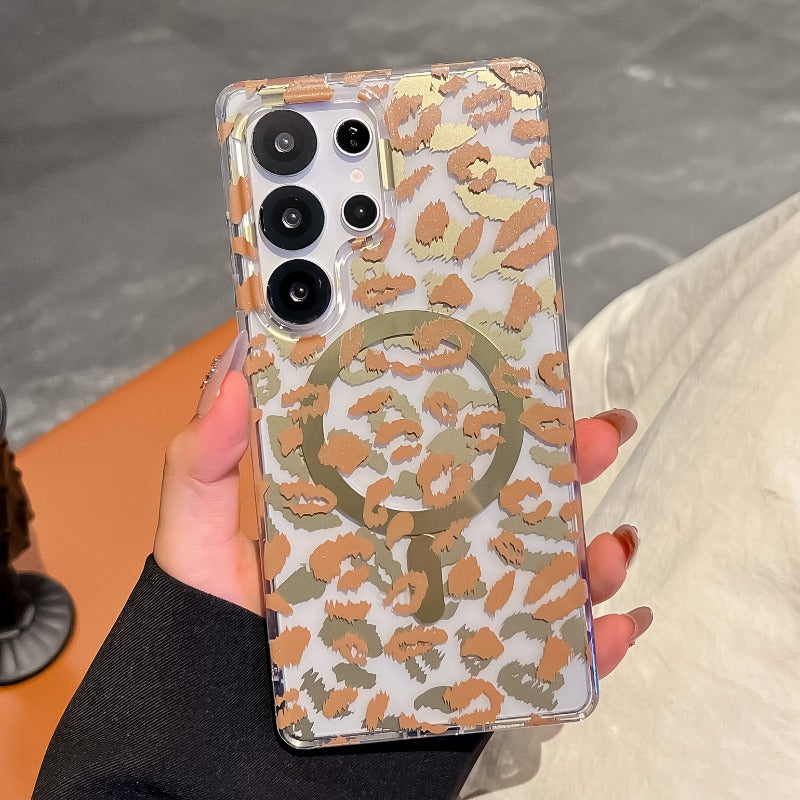 Leopard Print Magnetic Phone Case For Samsung
