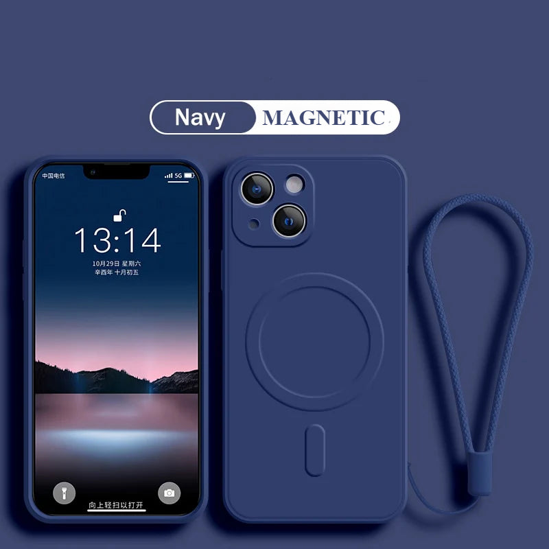 iPhone용 실리콘 Magsafe 자기 무선 충전 케이스 