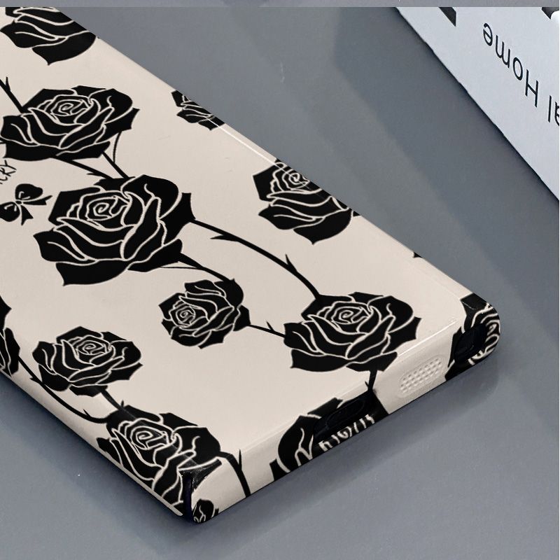 Black Rose Stain-resistant Plastic Case For Samsung