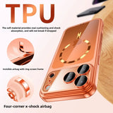 Plating Clear Lens Protector Magnetic Phone Case For iPhone