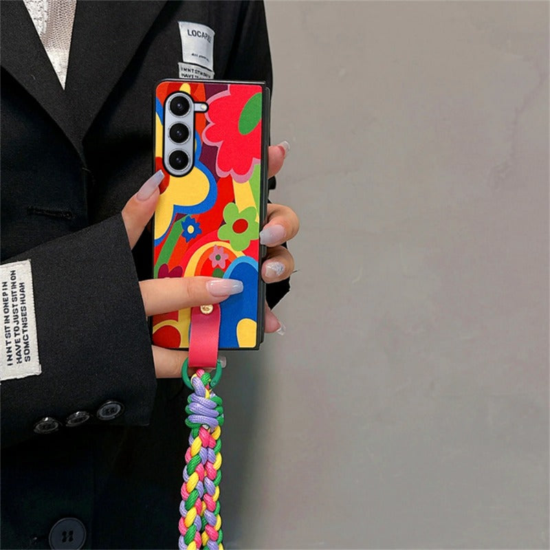 Colorful Flower Case For Samsung  Z Fold 6 5 4 3