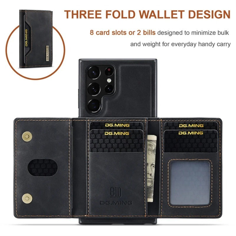 2 in 1 Magnetic Detachable Leather Wallet Case For Samsung