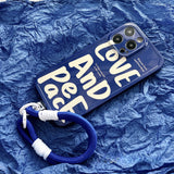 Blue Lanyard Phone Case For iPhone