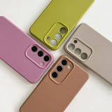 Solid Color Liquid Silicone Soft Phone Case For Samsung