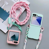 Crossbody Lanyard Matte Phone Case For Samsung Z Flip 7 6 5 4 3