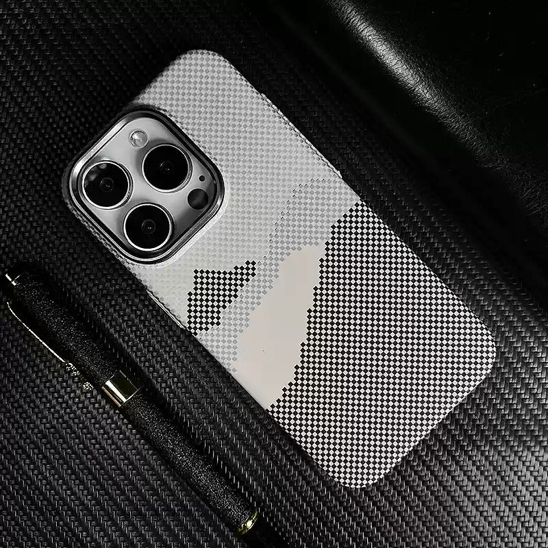 3D Relief Carbon Fiber Texture Magnetic Case For iPhone