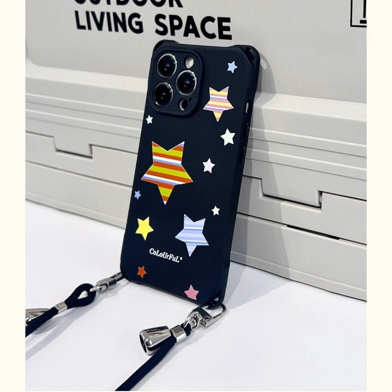 Cartoon Crossbody Lanyard Anti-Fall Phone Case For iPhone